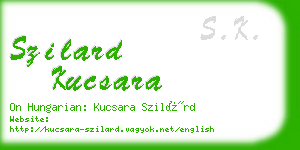 szilard kucsara business card